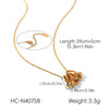 Wholesale Women's Insstyle Geometric Stainless Steel Electroplated Clavicle Necklace With Colorful Zircon Pendant