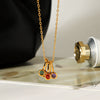 Wholesale Women's Insstyle Geometric Stainless Steel Electroplated Clavicle Necklace With Colorful Zircon Pendant