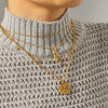 Wholesale Women's Insstyle Geometric Zodiac Sign Gold Plated Stainless Steel Pendant Necklace