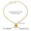 Wholesale Women's Insstyle Geometric Zodiac Sign Gold Plated Stainless Steel Pendant Necklace