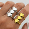 Wholesale Women's Insstyle Heartshaped Open Stainless Steel Rings With Pvd Furnace Vacuum Real Gold Plating