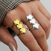 Wholesale Women's Insstyle Heartshaped Open Stainless Steel Rings With Pvd Furnace Vacuum Real Gold Plating