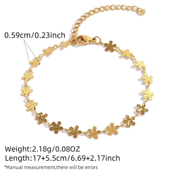 Wholesale Women's Insstyle Stainless Steel Bracelet With Real Gold Plating And Heartshaped Floral And Geometric Patterns