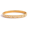 Wholesale Women's Insstyle Stainless Steel Bracelet With Real Gold Plating And Heartshaped Floral And Geometric Patterns