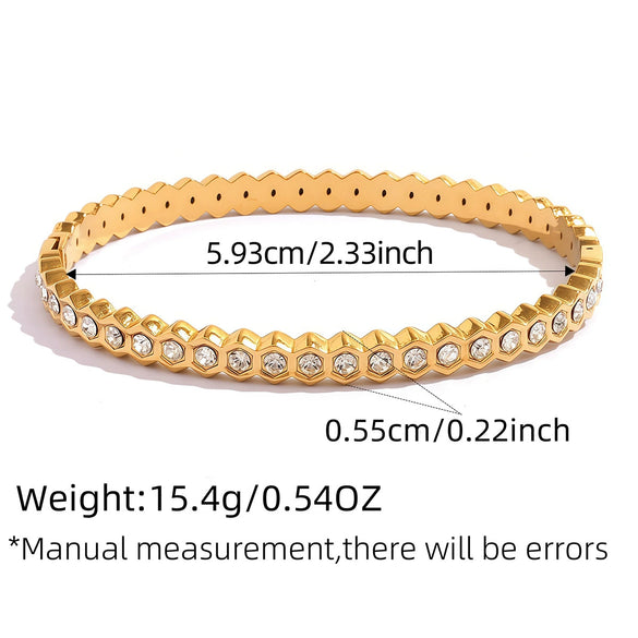 Wholesale Women's Insstyle Stainless Steel 18K Vacuum Plated Star Bracelet With Zircon Eightpointed Star Set