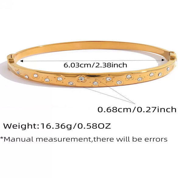 Wholesale Women's Insstyle Stainless Steel 18K Vacuum Plated Star Bracelet With Zircon Eightpointed Star Set
