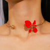 Wholesale Women's Iron And Zinc Alloy Flower Pattern Enamel Choker Necklace With Fresh Light Luxury Design