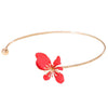 Wholesale Women's Iron And Zinc Alloy Flower Pattern Enamel Choker Necklace With Fresh Light Luxury Design