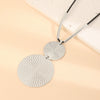 Wholesale Women's Iron Double Round Pendant Necklace With Exaggerated Geometric Pattern And Rope Chain Electroplated