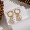Wholesale Women's Irregular Baroque Geometric Light Luxury Minimalist Stainless Steel Pvd Furnace Vacuum Real Gold Plated Pearl Earrings Jewelry