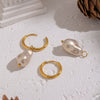 Wholesale Women's Irregular Baroque Geometric Light Luxury Minimalist Stainless Steel Pvd Furnace Vacuum Real Gold Plated Pearl Earrings Jewelry