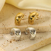 Wholesale Women's Irregular C Shaped Stainless Steel Earrings With 18K Gold Plated Geometric Design