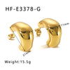 Wholesale Women's Irregular C Shaped Stainless Steel Earrings With 18K Gold Plated Geometric Design