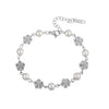 Wholesale Women's Irregular Freshwater Pearl Geometric Stainless Steel Vacuum Plated Adjustable Bracelet