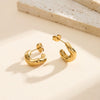 Wholesale Women's Irregular Geometric Cshaped Stainless Steel And 925 Silver Earrings With 18K Gold Electroplating Original Design