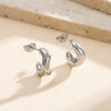 Wholesale Women's Irregular Geometric Cshaped Stainless Steel And 925 Silver Earrings With 18K Gold Electroplating Original Design