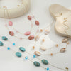 Wholesale Women's Irregular Geometric Resin And 18K Gold Electroplated Multilayered Necklace For Autumn And Winter
