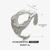 Wholesale Women's Irregular Hammer Geometric Stainless Steel Ring With 18K Gold Plated Vacuum Electroplating
