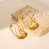 Wholesale Women's Irregular Smooth Stainless Steel Pin Earrings With Geometric Design And Pvd Furnace Real Gold Electroplating