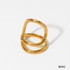 Wholesale Women's Irregular Twisted Line Ring Stainless Steel Electroplated