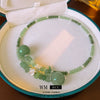 Wholesale Women's Jade And Artificial Crystal Beaded Flower Styling Clavicle Chain Necklace With Electroplating