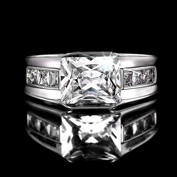 Wholesale Women's Jazz Style Geometric Copper Zirconia Ring Jewelry