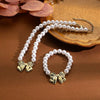 Wholesale Women's Jewelry Alloy Imitation Pearl Bow Geometric Necklace With Electroplating