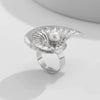 Wholesale Women's Jewelry Alloy Imitation Pearl Starfish Ring Holiday Style Geometric Electroplated