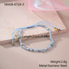 Wholesale Women's Jewelry Bohemian Style Colorful Natural Stone Bead String Bracelet Stainless Steel 18K Electroplated Geometric Pattern