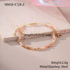 Wholesale Women's Jewelry Bohemian Style Colorful Natural Stone Bead String Bracelet Stainless Steel 18K Electroplated Geometric Pattern