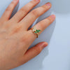 Wholesale Women's Jewelry Butterfly Ring Copper Electroplating Green Zircon Diamond Insect Pattern