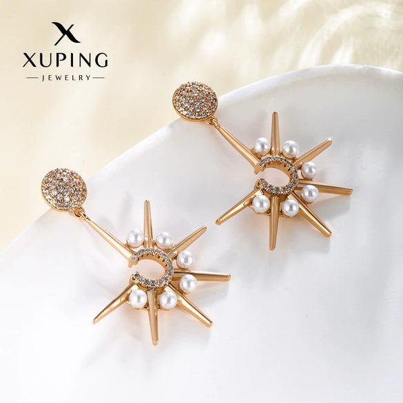 Wholesale Women's Jewelry Copper Alloy 18K Gold Plated Multizircon Earrings