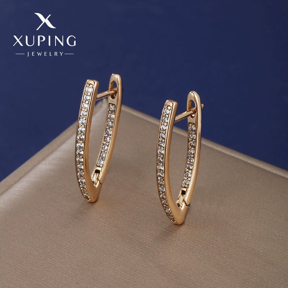 Wholesale Women's Jewelry Copper Alloy 18K Gold Plated Multizircon Earrings