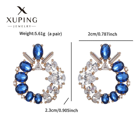 Wholesale Women's Jewelry Copper Alloy 18K Gold Plated Multizircon Earrings