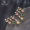 Wholesale Women's Jewelry Copper Alloy 18K Gold Plated Multizircon Earrings