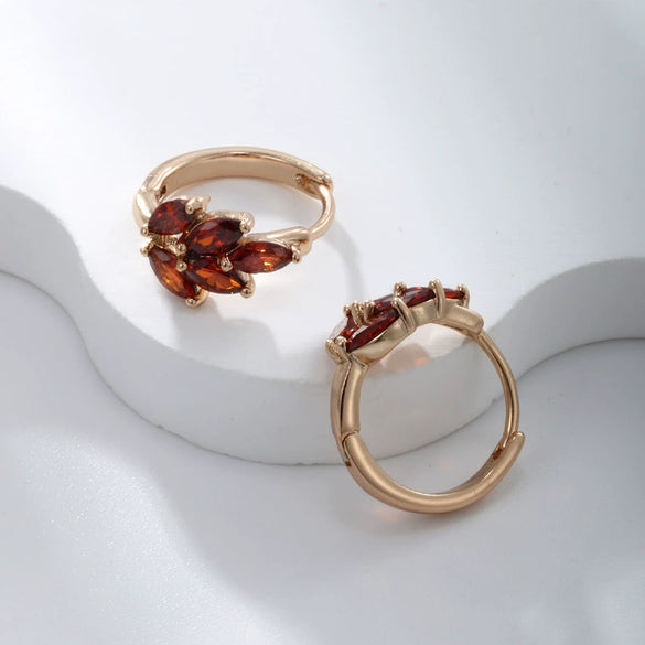 Wholesale Women's Jewelry Copper Alloy 18K Gold Plated Multizircon Earrings