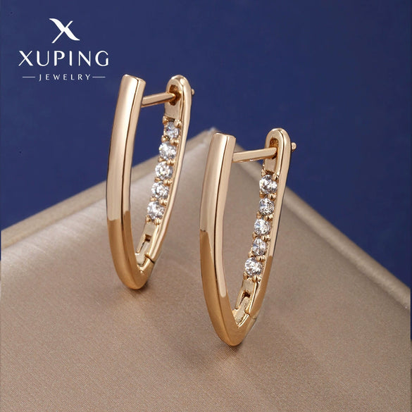 Wholesale Women's Jewelry Copper Alloy 18K Gold Plated Multizircon Earrings
