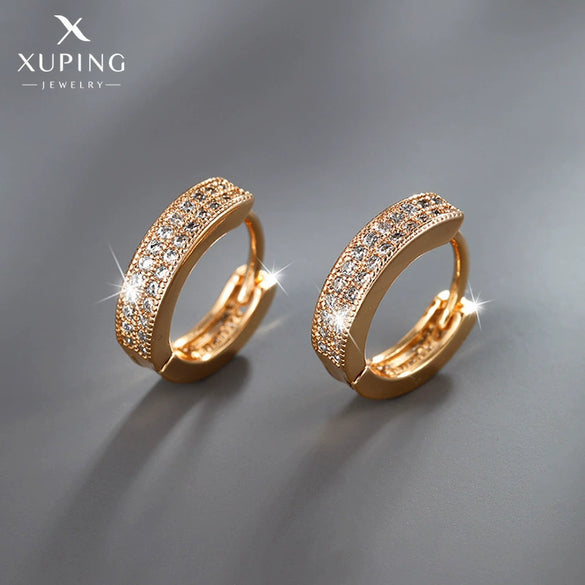Wholesale Women's Jewelry Copper Alloy 18K Gold Plated Multizircon Earrings