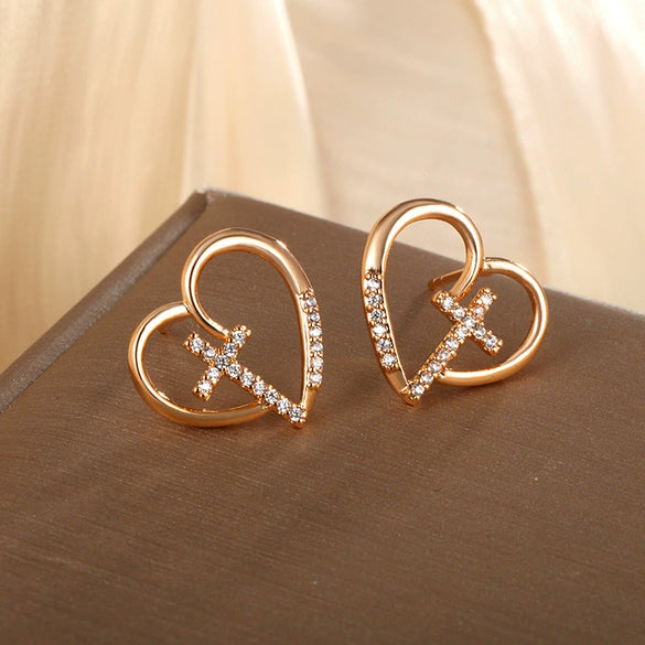 Wholesale Women's Jewelry Copper Alloy 18K Gold Plated Multizircon Earrings