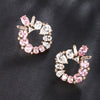 Wholesale Women's Jewelry Copper Alloy 18K Gold Plated Multizircon Earrings