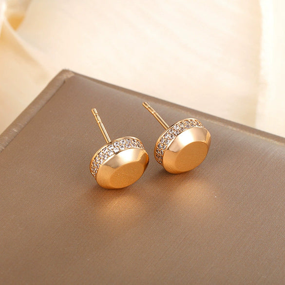 Wholesale Women's Jewelry Copper Alloy 18K Gold Plated Multizircon Earrings