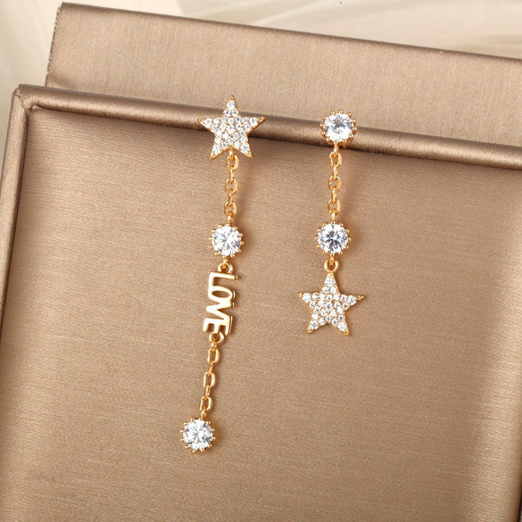 Wholesale Women's Jewelry Copper Alloy 18K Gold Plated Multizircon Earrings