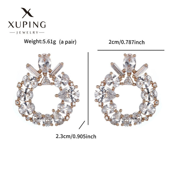 Wholesale Women's Jewelry Copper Alloy 18K Gold Plated Multizircon Earrings