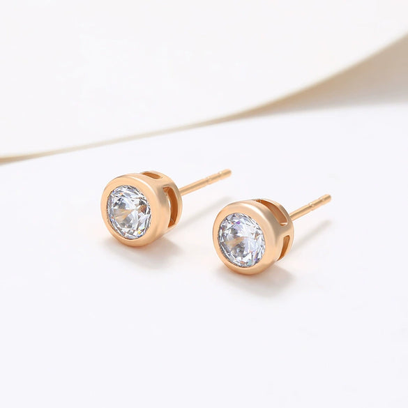 Wholesale Women's Jewelry Copper Alloy 18K Gold Plated Multizircon Earrings