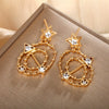 Wholesale Women's Jewelry Copper Alloy 18K Gold Plated Multizircon Earrings