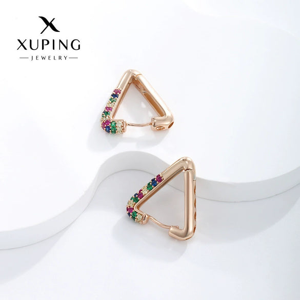 Wholesale Women's Jewelry Copper Alloy 18K Gold Plated Multizircon Earrings