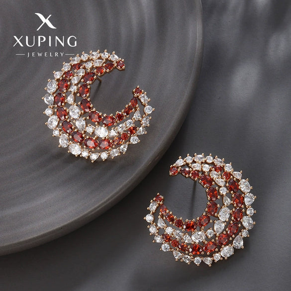 Wholesale Women's Jewelry Copper Alloy 18K Gold Plated Multizircon Earrings