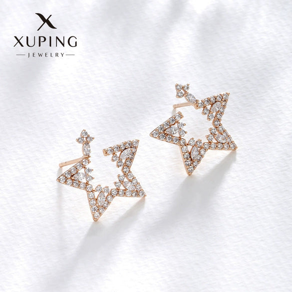 Wholesale Women's Jewelry Copper Alloy 18K Gold Plated Multizircon Earrings