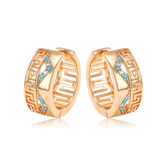 Wholesale Women's Jewelry Copper Alloy 18K Gold Plated Multizircon Earrings