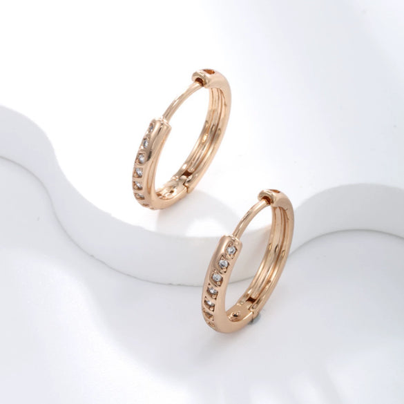 Wholesale Women's Jewelry Copper Alloy 18K Gold Plated Multizircon Earrings